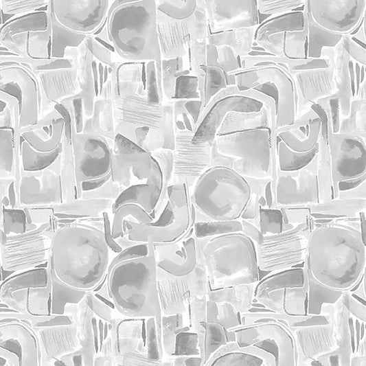 Spectral 118" Wide Backing Abstract Shapes Tonal Fog Grainy Satin Moon Designs Blank Quilting Cotton Fabric