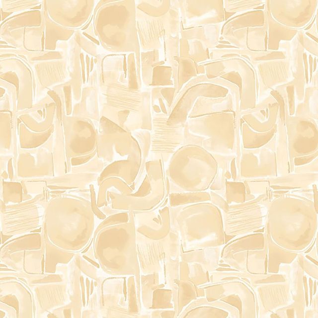 Spectral 118" Wide Backing Abstract Shapes Tonal Ivory Cream Satin Moon Designs Blank Quilting Cotton Fabric