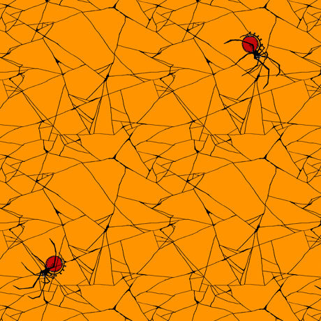 Spiders Orange Steampunk Halloween Quilting Treasures Cotton Fabric