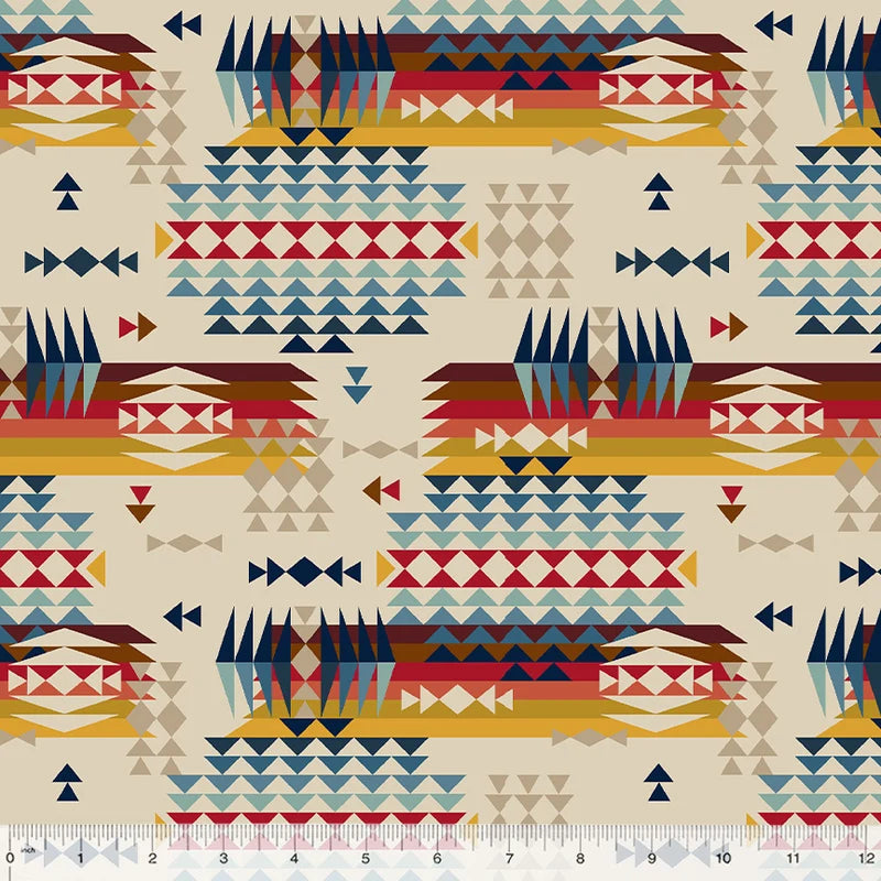 Spirit Trail CANVAS Mountain Pass Tan Multi Whistler Studios Windham Cotton CANVAS Fabric WF-53734C-1