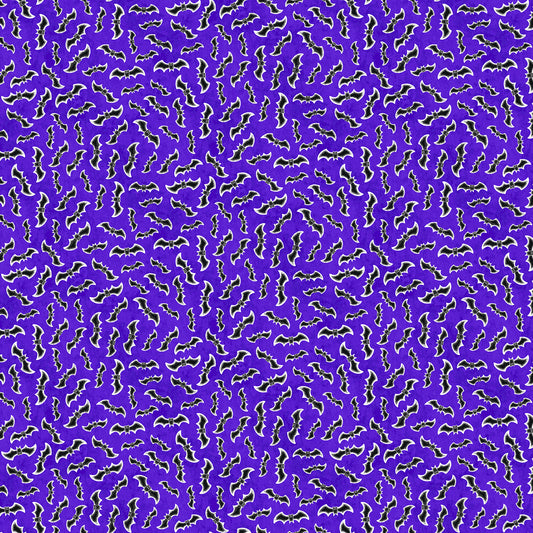 Spooky Friends Tossed Bat Purple Sharla Fults Studio E Cotton Fabric SE-7057G-59