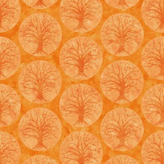 Spooky Hallow Crooked Tree Orange Maywood Studio Cotton Fabrics
