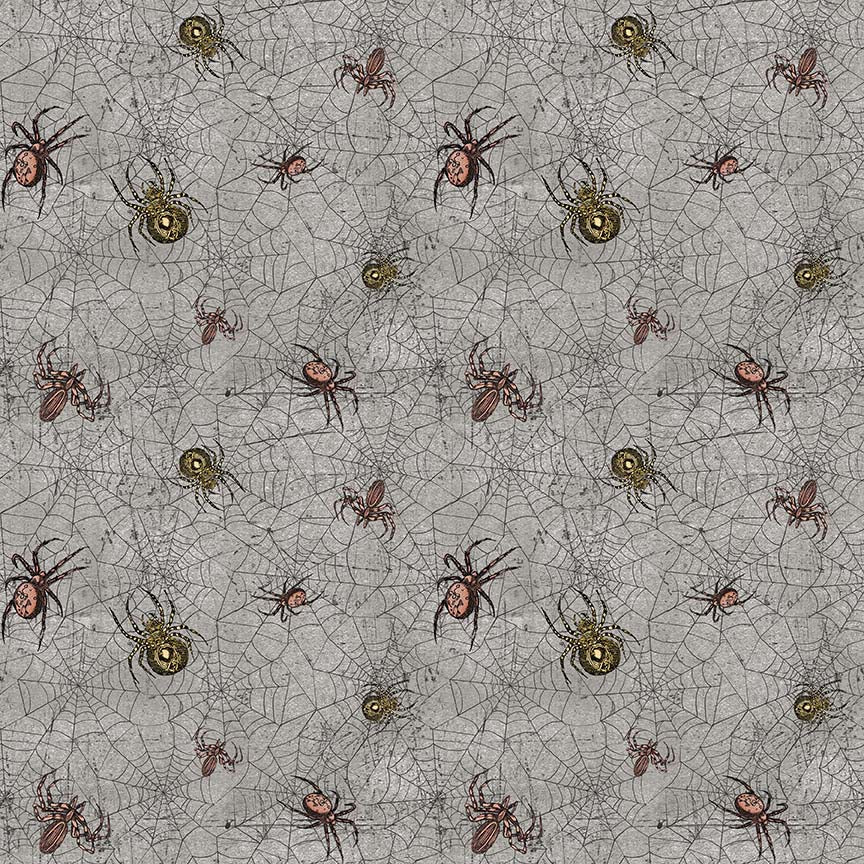Spooky Vibes Spider Web Purple Erin Wilde Blank Quilting Cotton Fabric