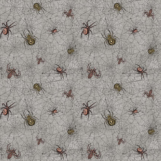 Spooky Vibes Spider Web Purple Erin Wilde Blank Quilting Cotton Fabric