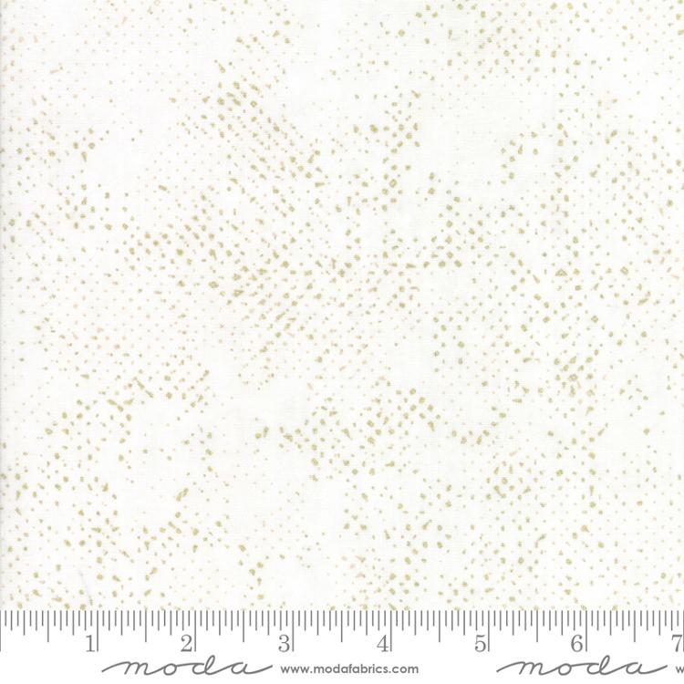 Spotted Dots Solid Metallic White Zen Chic Moda Cotton Fabric MD-1660-124M