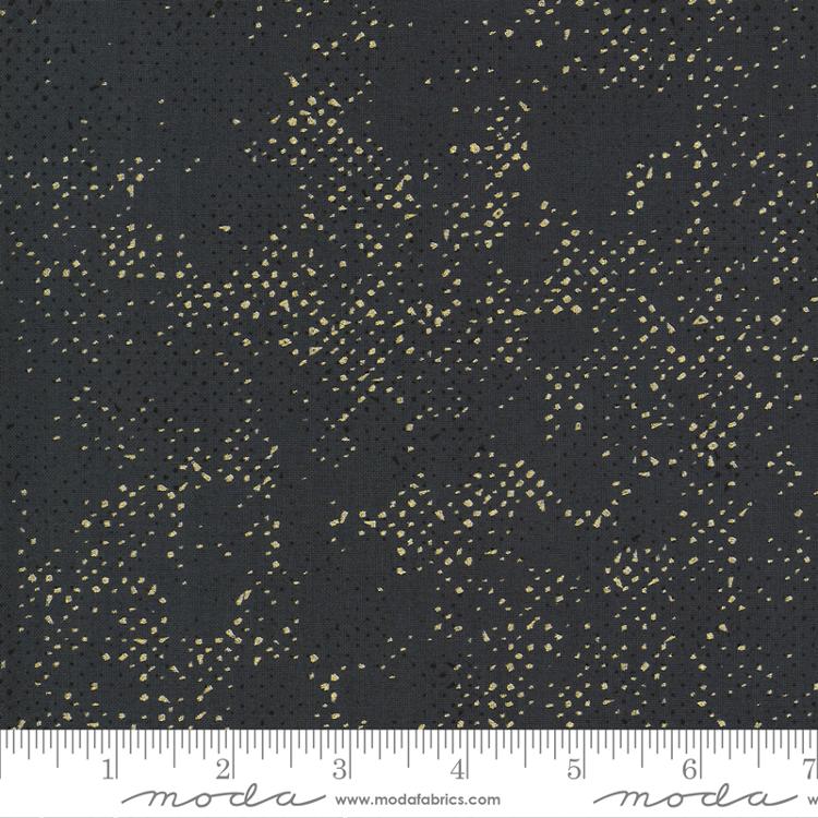 Spotted Metallic Coal Gray Black Zen Chic Moda Cotton Fabric MD 1660 160M