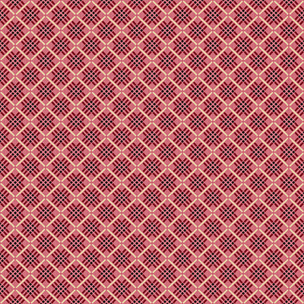 Spring Is The Air Spring Bias Plaid Red Hannah West Henry Glass Cotton Fabric HG-2784-88-Red