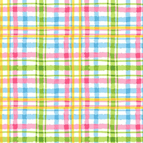 Spring is Hare Plaid Multi Studio EvaV Blank Quilting Cotton Fabric