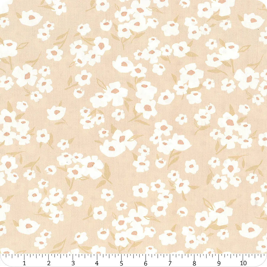 Spring Daisies 108" wide back Ecru Beige Art Gallery Fabrics Cotton Fabric AGF-WIDE-10206