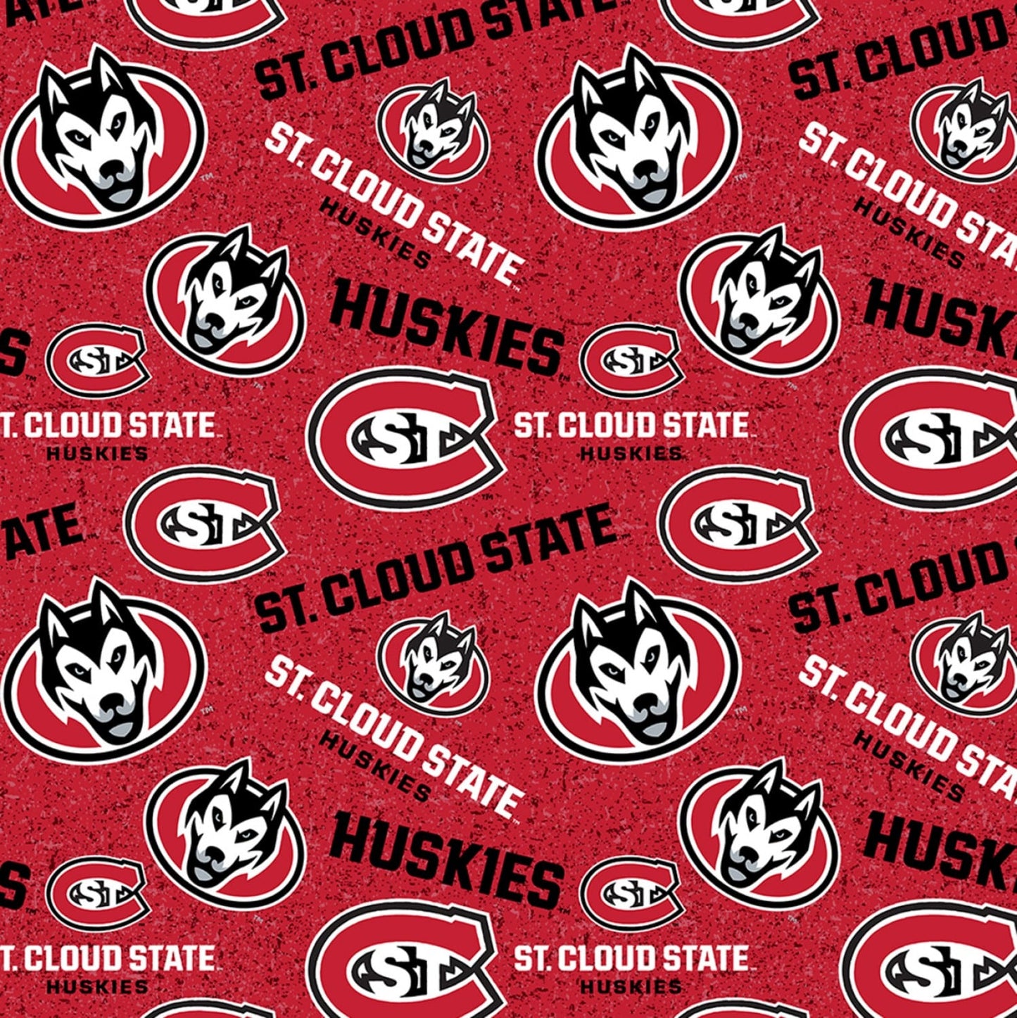 St Cloud State Huskies NCAA College Tone on Tone Sykel Cotton Fabric STC-1178