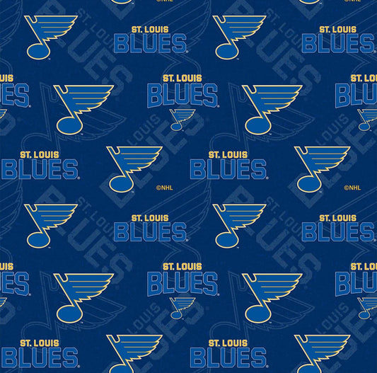 St Louis Blues NHL Hockey Tone on Tone Design Cotton Fabric NHL-199 SLB