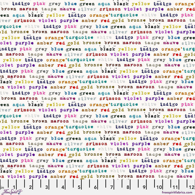 Stamped Polychrome Paper Seth Apter Free Spirit Cotton Fabric FS-PWSE052.PAPER