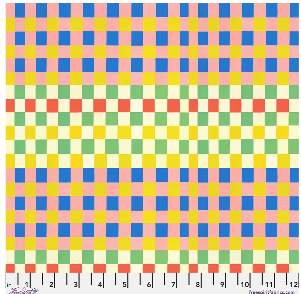 Stannie and Lloyd Checkered Past Mixie Multi August Ellery Free Spirit Cotton Fabric FS-PWAE014.MIXIE | US Fabric Shop