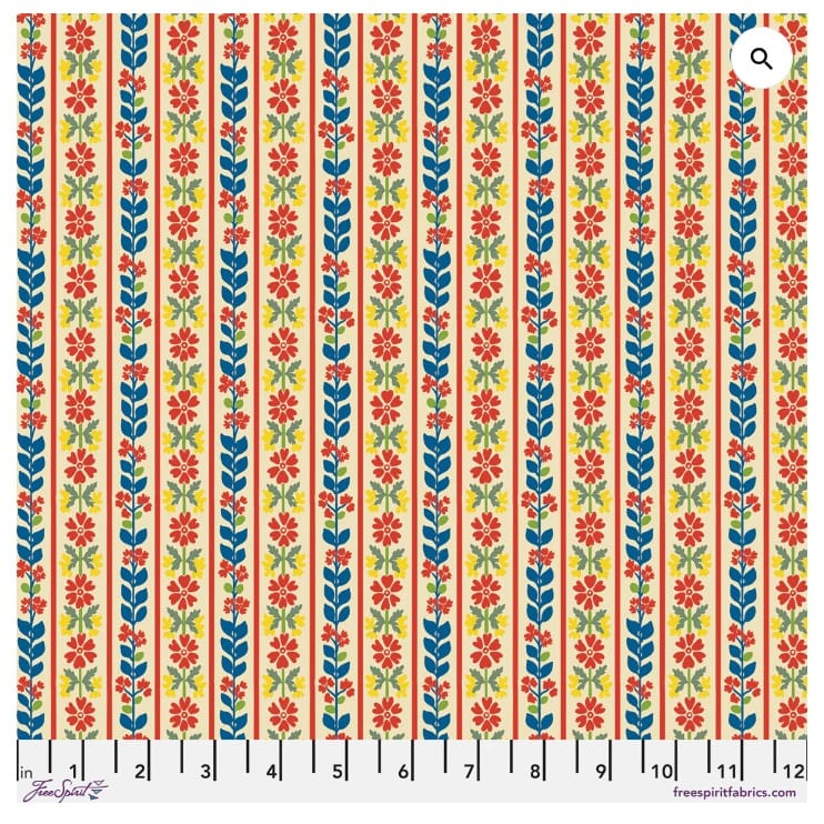 Stannie and Lloyd Stripe Tea Multi August Ellery Free Spirit Cotton Fabric FS-PWAE015.TEA | US Fabric Shop