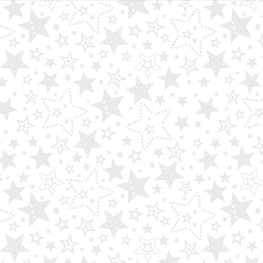 Star Spangled Whites Spectacular Stars White on White Blender Kanvas Studio Benartex Fabric BE-15362-09