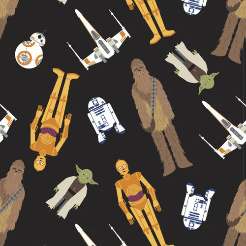 Star Wars Tossed in Space Black Camelot Fabrics Cotton Fabric CF-73011106-02