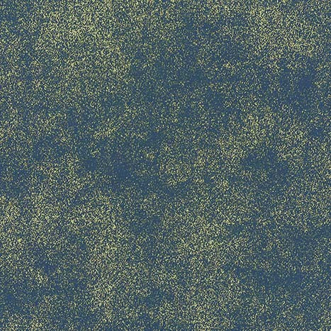 Stardust Metallic Denim Blue Gold Michael Miller Cotton Fabric MM HM8820-DENI