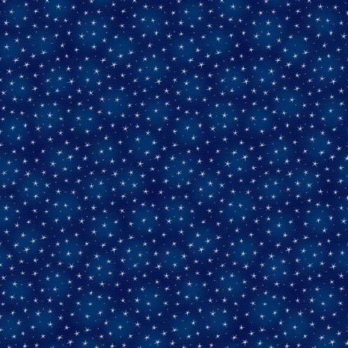 Starlet Small Stars Navy Blue Blank Quilting Cotton Fabric BQ-STARLET-6383-NAVY