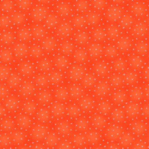 Starlet Small Stars Papaya Orange Blank Quilting Cotton Fabric BQ-STARLET-6383-PAPAYA