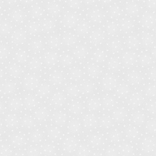 Starlet Small Stars White on White Blank Quilting Cotton Fabric BQ-STARLET-6383-WHIT