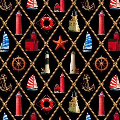 Starlit Towers Celestial Coastlines Black Michael Miller Cotton Fabric MM-DCX12717-BLAC-D | US Fabric Shop
