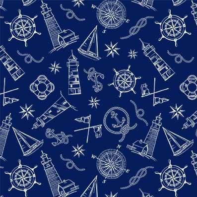 Starlit Towers Tower Reflections Navy Michael Miller Cotton Fabric MM-DCX12712-NAVY-D | US Fabric Shop