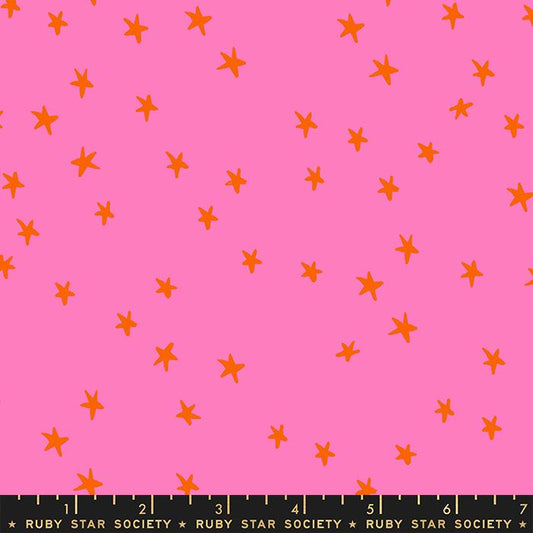 Starry Stars Tossed Vivid Pink Alexia Abegg Ruby Star Society Moda Cotton Fabric MD-RS4109-41