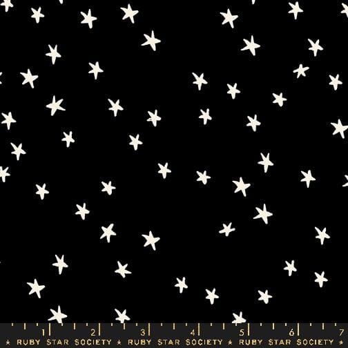 Starry 108" Wideback Black with White Stars Alexia Abegg Ruby Star Society Moda Cotton Fabric MD-RS4111-50 | US Fabric Shop