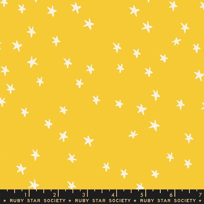 Starry Sunshine Yellow with White Stars Alexia Abegg Ruby Star Society Moda Cotton Fabric MD-RS4109-62 | US Fabric Shop