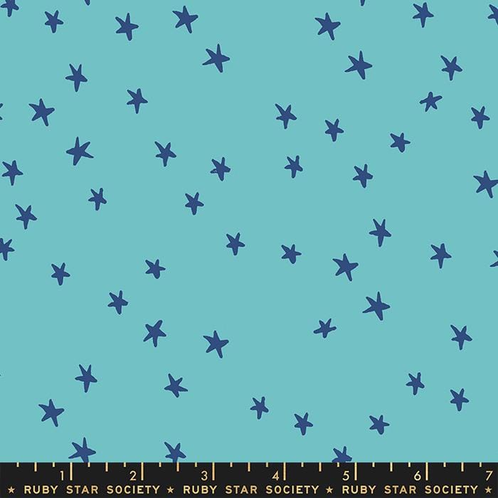 Starry Turquoise with Blue Stars Alexia Abegg Ruby Star Society Moda Cotton Fabric MD-RS4109-43 | US Fabric Shop
