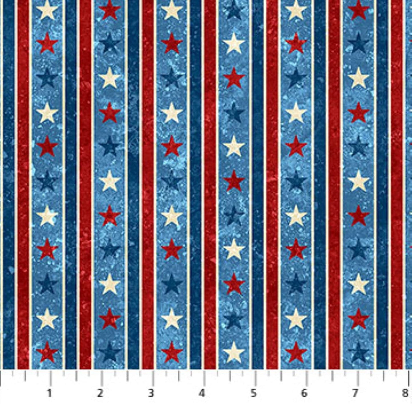 Stars & Stripes 10th Anniversary Border Stripe Northcott Cotton Fabric