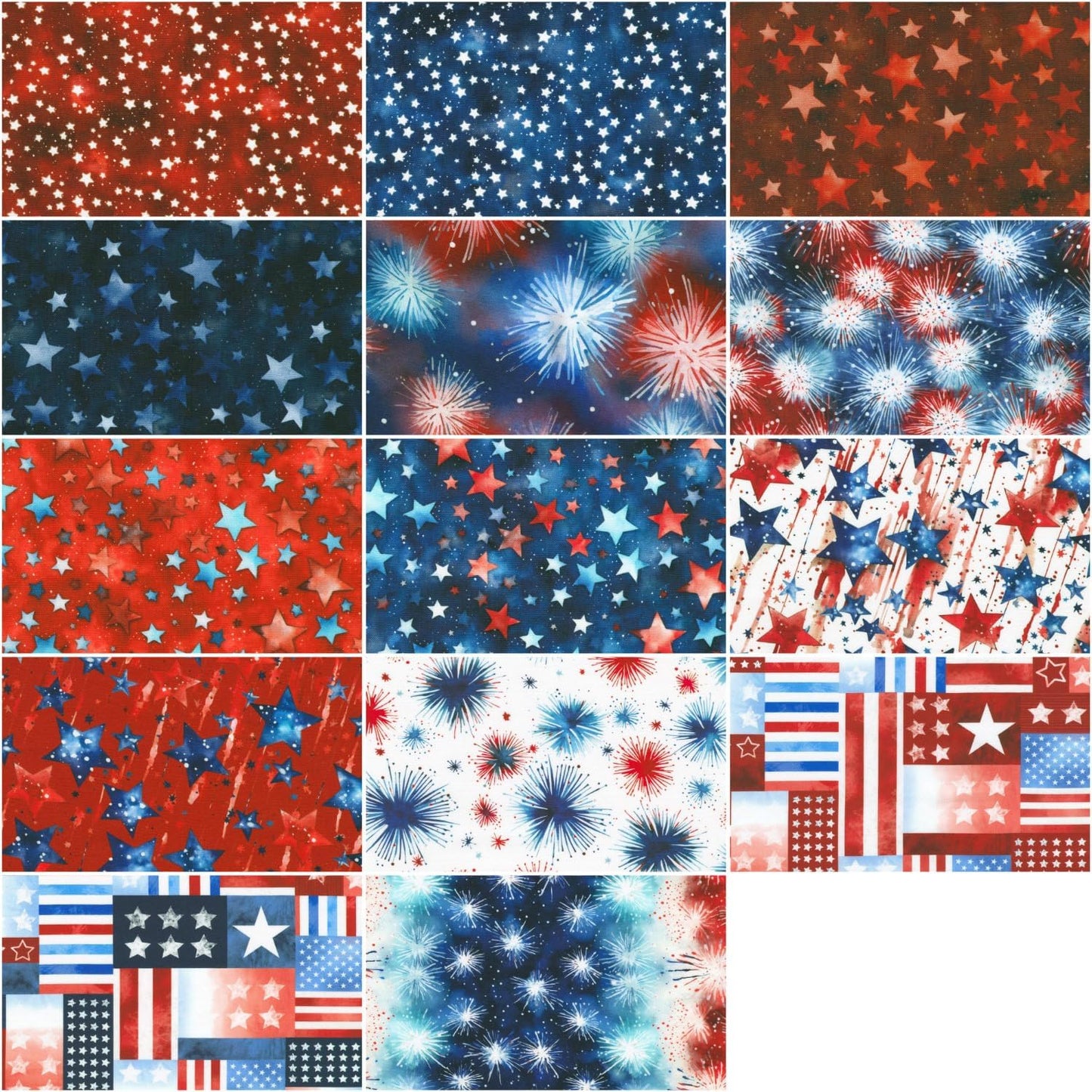 Stars and Stripes 5" Squares 42 pcs Studio RK Collection Robert Kaufman Fabrics Cotton Fabric RK-CHS-1360-42