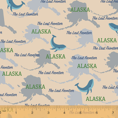 State Pride Alaska Beige Whistler Studios Windham Cotton Fabric WF-52327D-AK