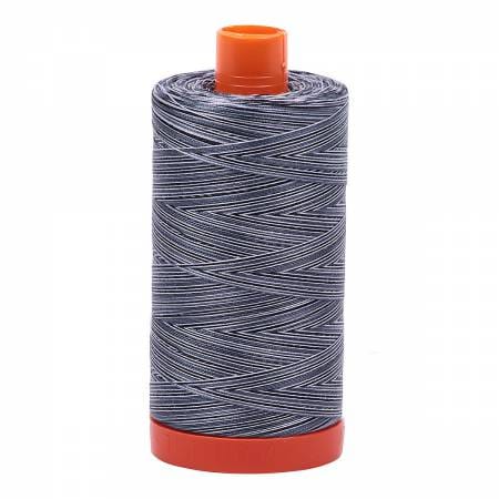 Stonefields Black Grey Variegated Mako Thread 50wt 1300m 1422yds 6ct Aurifil AF-A1150-4664 | US Fabric Shop
