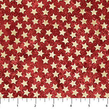 Stonehenge America 250 Stars Red Beige Northcott Cotton Fabric NC-28375-24