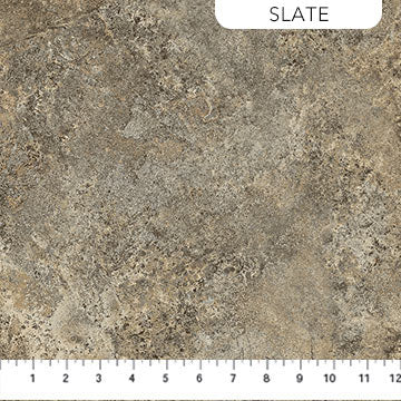 Stonehedge Gradations II Slate Slate Grey Brown Linda Ludovico Northcott Cotton Fabric NC-26757-98