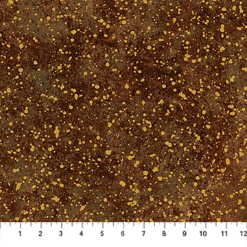 Stonehedge Valencia Granite Dark Rust Brown Gold Metallic Linda Ludovico Northcott Cotton Fabric NC-28905M-39 | US Fabric Shop