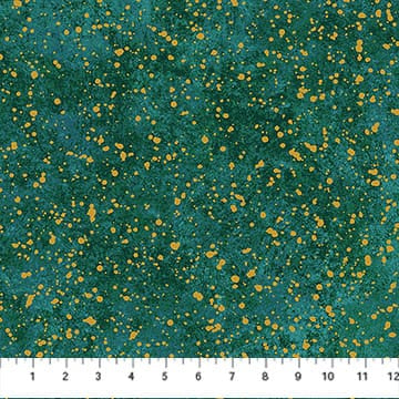 Stonehedge Valencia Granite Dark Teal Green Gold Metallic Linda Ludovico Northcott Cotton Fabric NC-28905M-67 | US Fabric Shop