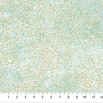 Stonehedge Valencia Limestone Light Seafoam Green Gold Metallic Linda Ludovico Northcott Cotton Fabric NC-28905M-62 | US Fabric Shop