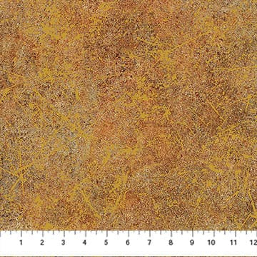 Stonehedge Valencia Patina Dark Ochre Brown Gold Metallic Linda Ludovico Northcott Cotton Fabric NC-28902M-14 | US Fabric Shop