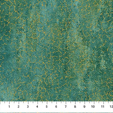 Stonehedge Valencia Terazzo Medium Teal Green Gold Metallic Linda Ludovico Northcott Cotton Fabric NC-28903M-66 | US Fabric Shop