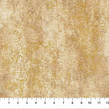 Stonehedge Valencia Travertine Medium Ochre Brown Gold Metallic Linda Ludovico Northcott Cotton Fabric NC-28901M-13 | US Fabric Shop