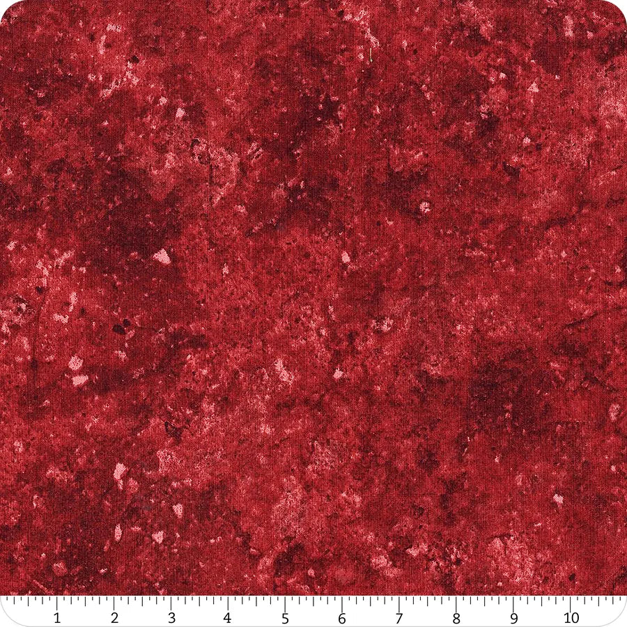 Stonehenge Texture Red Mottled Linda Ludovico Northcott Cotton Fabric NC-3954-190