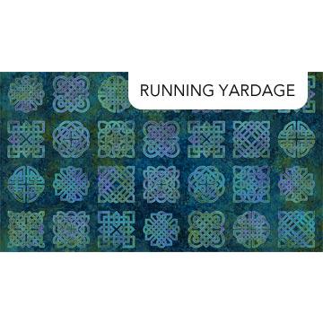 Stonehenge Celtic Roots Blocks Panel 24" Navy Blue Multi Linda Ludovico Northcott Fabrics Cotton Fabric