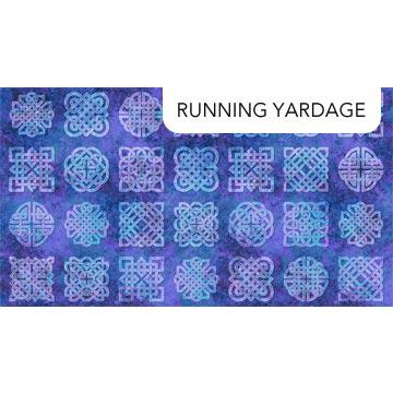 Stonehenge Celtic Roots Blocks Panel 24" Purple Multi Linda Ludovico Northcott Fabrics Cotton Fabric