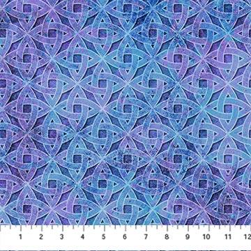 Stonehenge Celtic Roots Interlocked Circles Purple Multi Linda Ludovico Northcott Fabrics Cotton Fabric