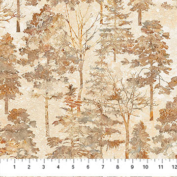Stonehenge Rooted Trees Beige Multi Linda Ludovico Northcott Fabrics Cotton Fabric NC-DP28767-12