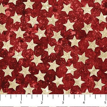 Stonehenge Stars & Stripes Stars Red Deborah Edwards Northcott Cotton Fabric