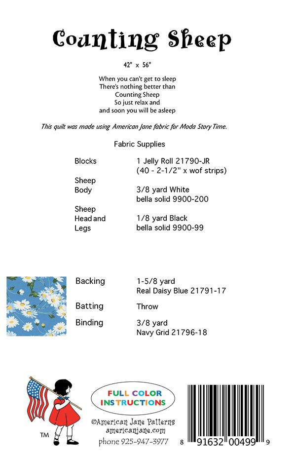 Story Time Counting Sheep Quilting Pattern AJ-499