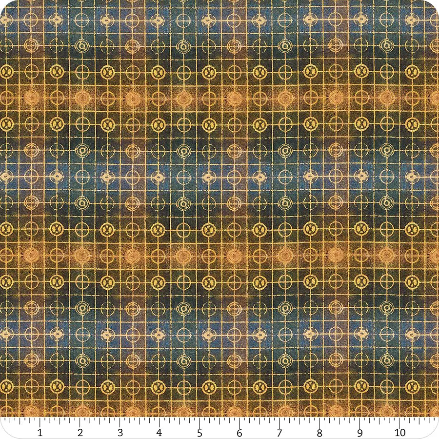 Storyboard Matrix Inkblot Tan Blue Seth Apter Free Spirit Cotton Fabric FS-PWSE004.INKBLOT